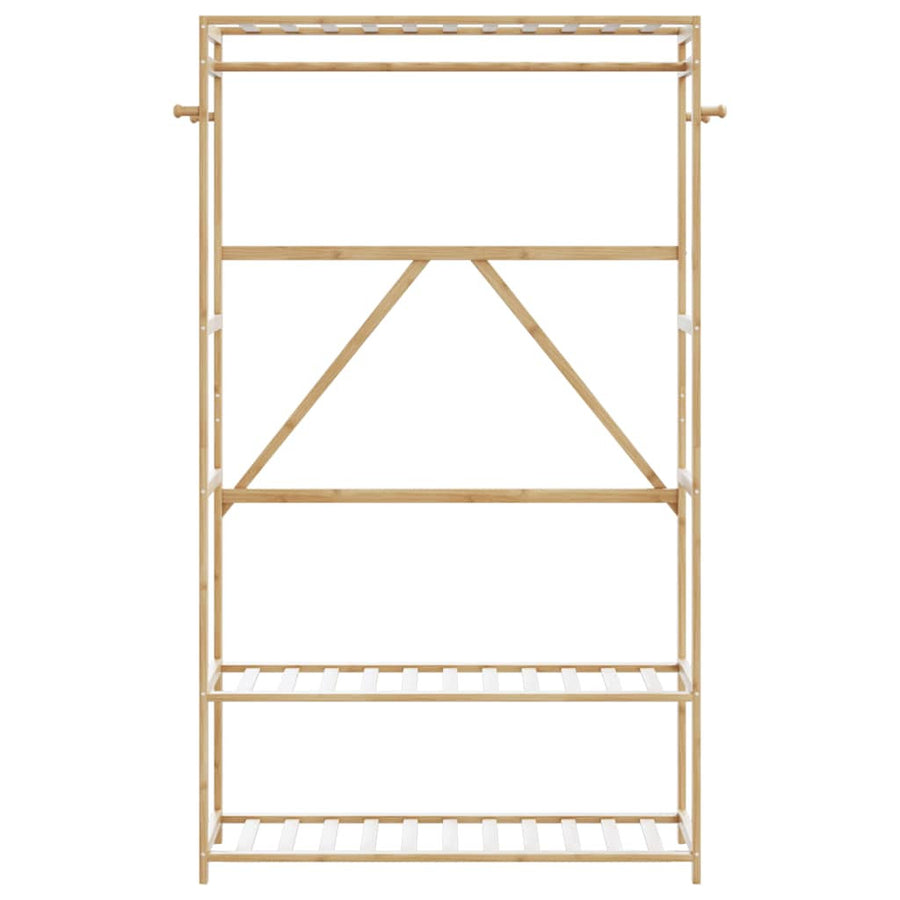 Klädställ med hyllor 110x40x175 cm Bambu