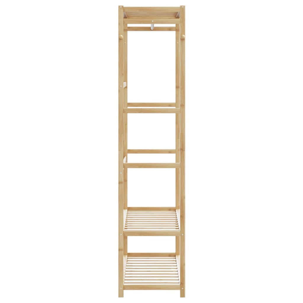 Klädställ med hyllor 110x40x175 cm Bambu