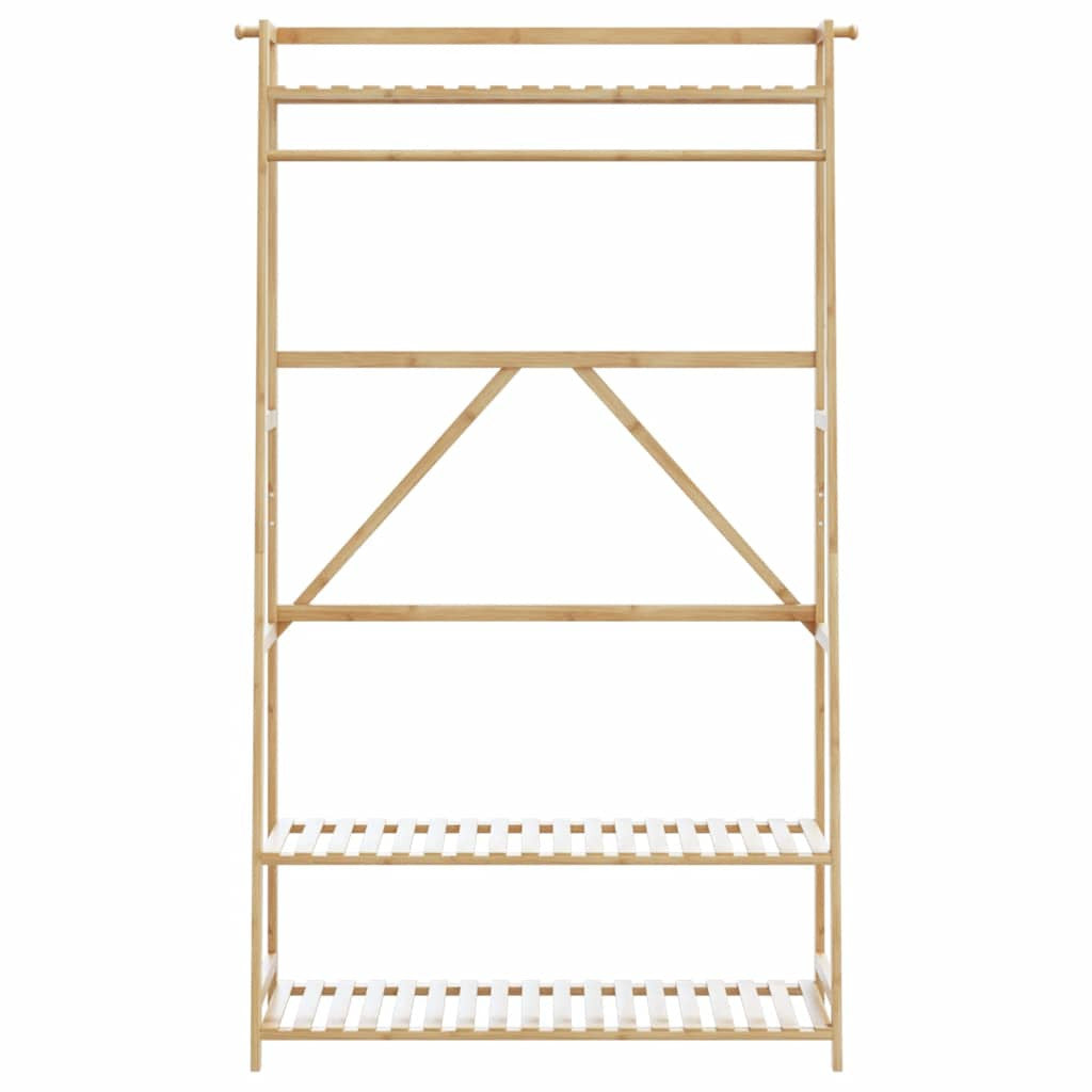 Klädställ med hyllor 110x40x180 cm Bambu