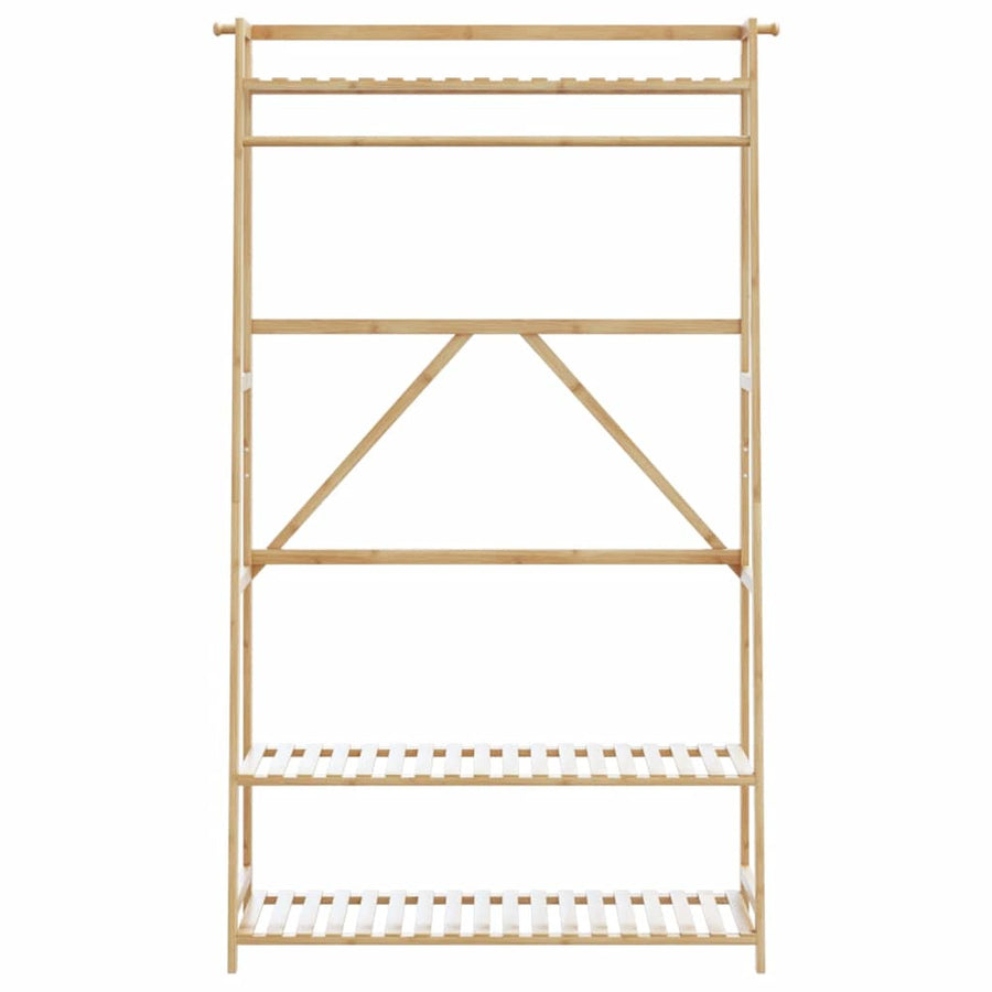 Vaateteline hyllyillä 110x40x180 cm Bambu