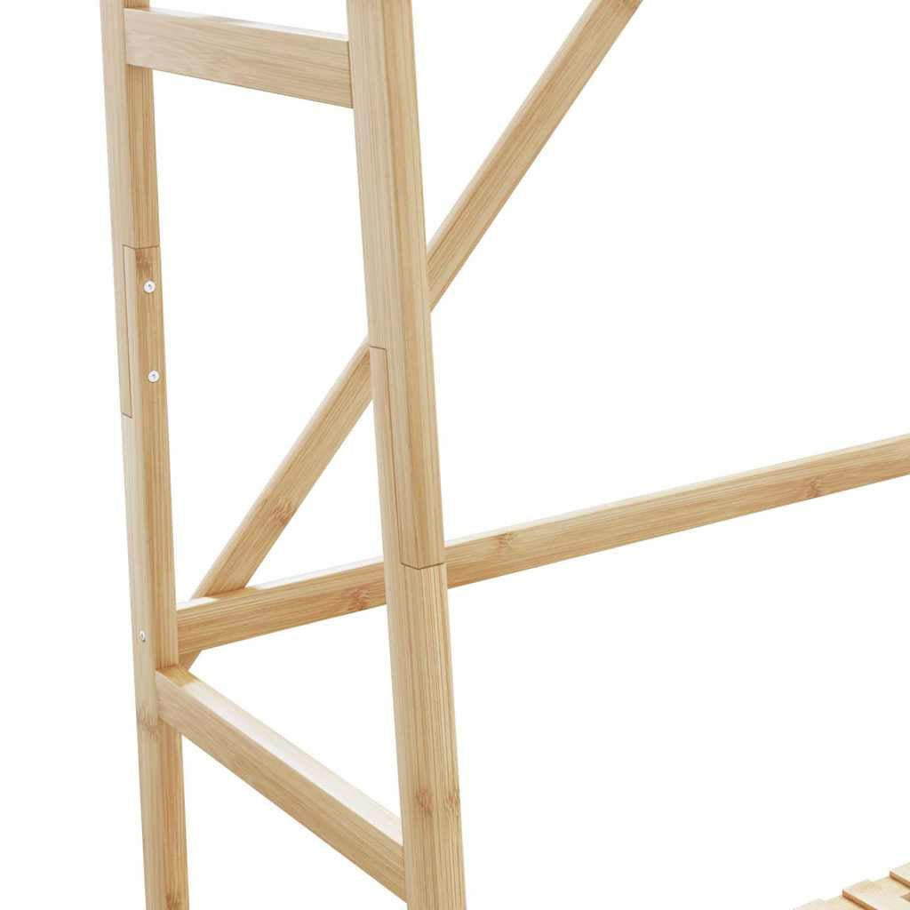 Klädställ med hyllor 110x40x180 cm Bambu