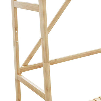 Klädställ med hyllor 110x40x180 cm Bambu