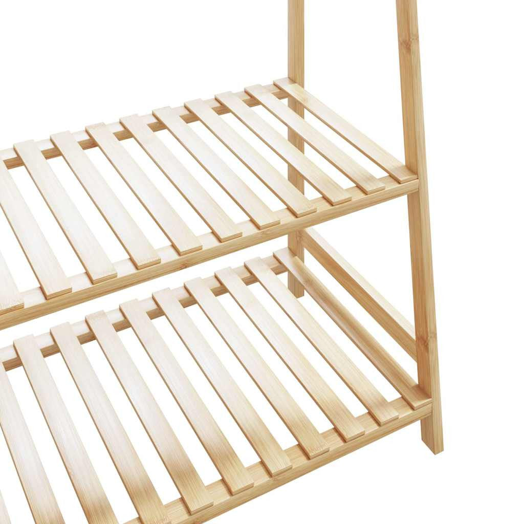 Klädställ med hyllor 110x40x180 cm Bambu
