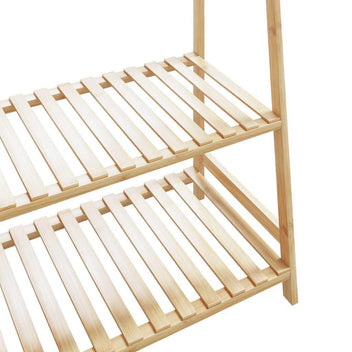 Klädställ med hyllor 110x40x180 cm Bambu