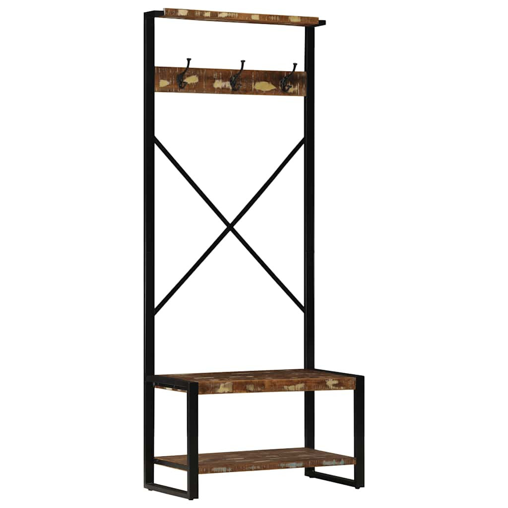Klädhängare Flerfärgad 80x40x190 cm Massivt trä återvunnet