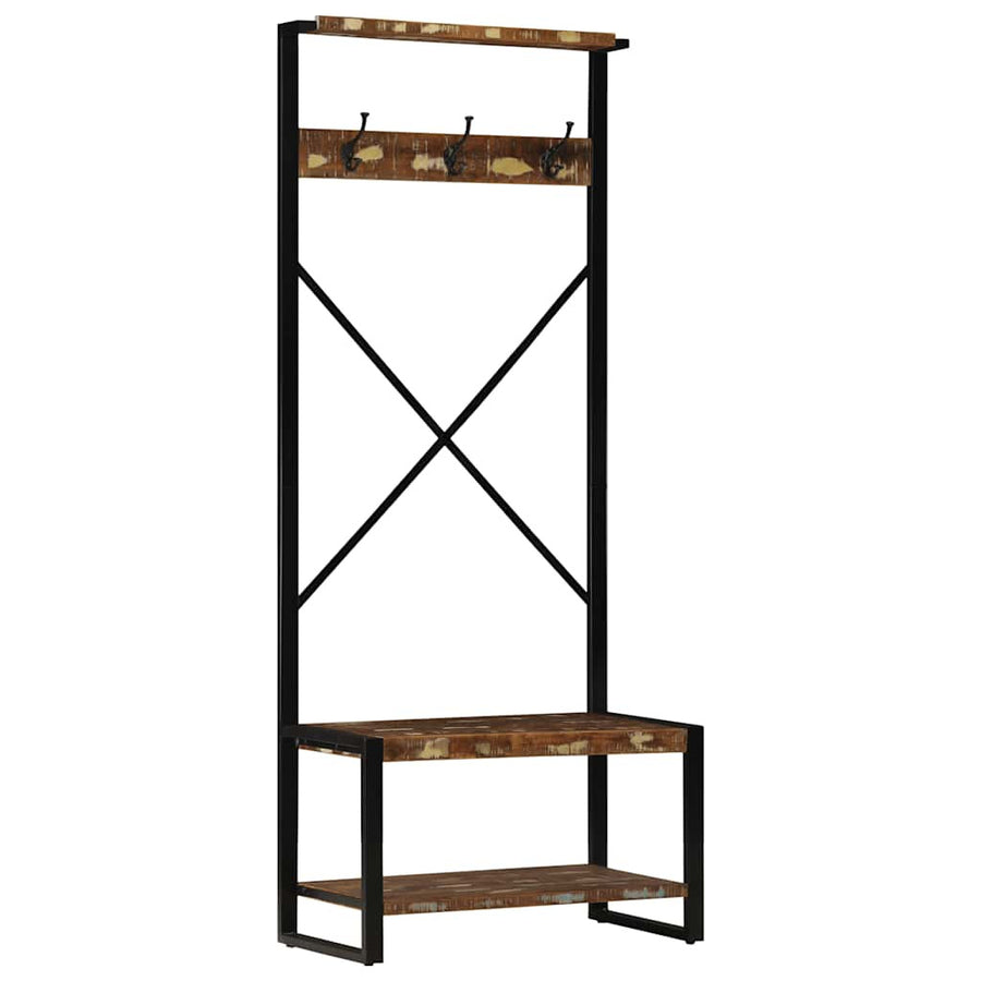 Vaateteline Monivärinen 80x40x190 cm Massiivipuu kierrätetty