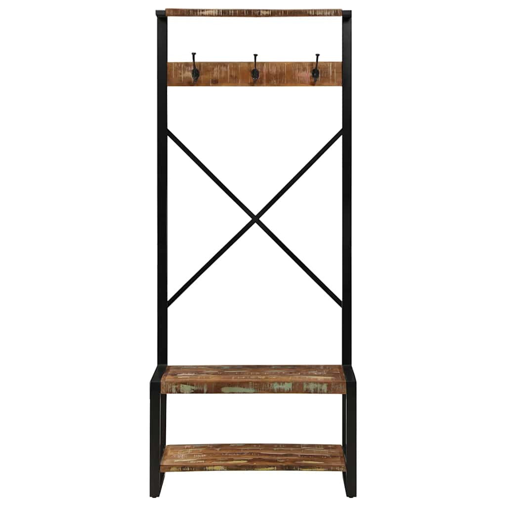 Klädhängare Flerfärgad 80x40x190 cm Massivt trä återvunnet