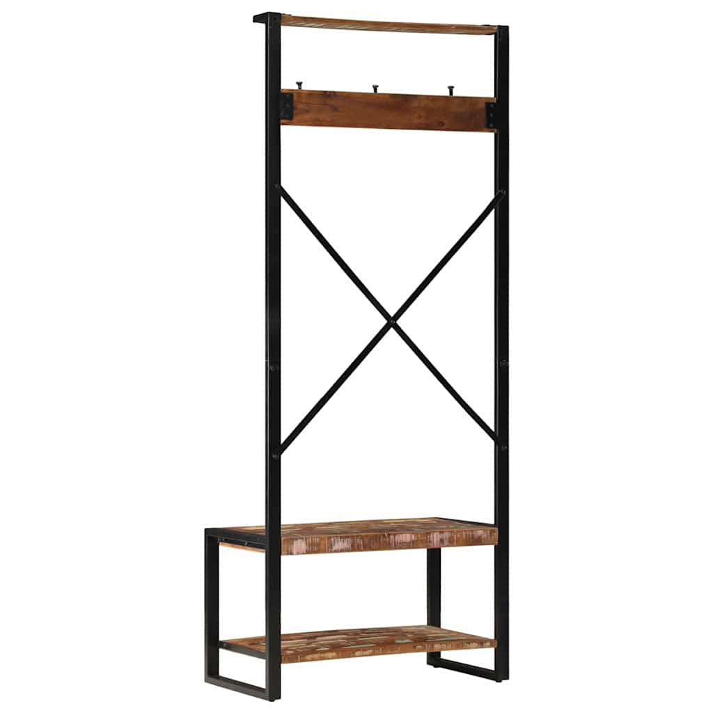Klädhängare Flerfärgad 80x40x190 cm Massivt trä återvunnet