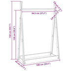 Vaateteline valkoinen 100x45x150 cm täysi mänty