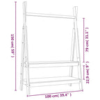 Vaateteline valkoinen 100x45,5x150 cm täysi mänty