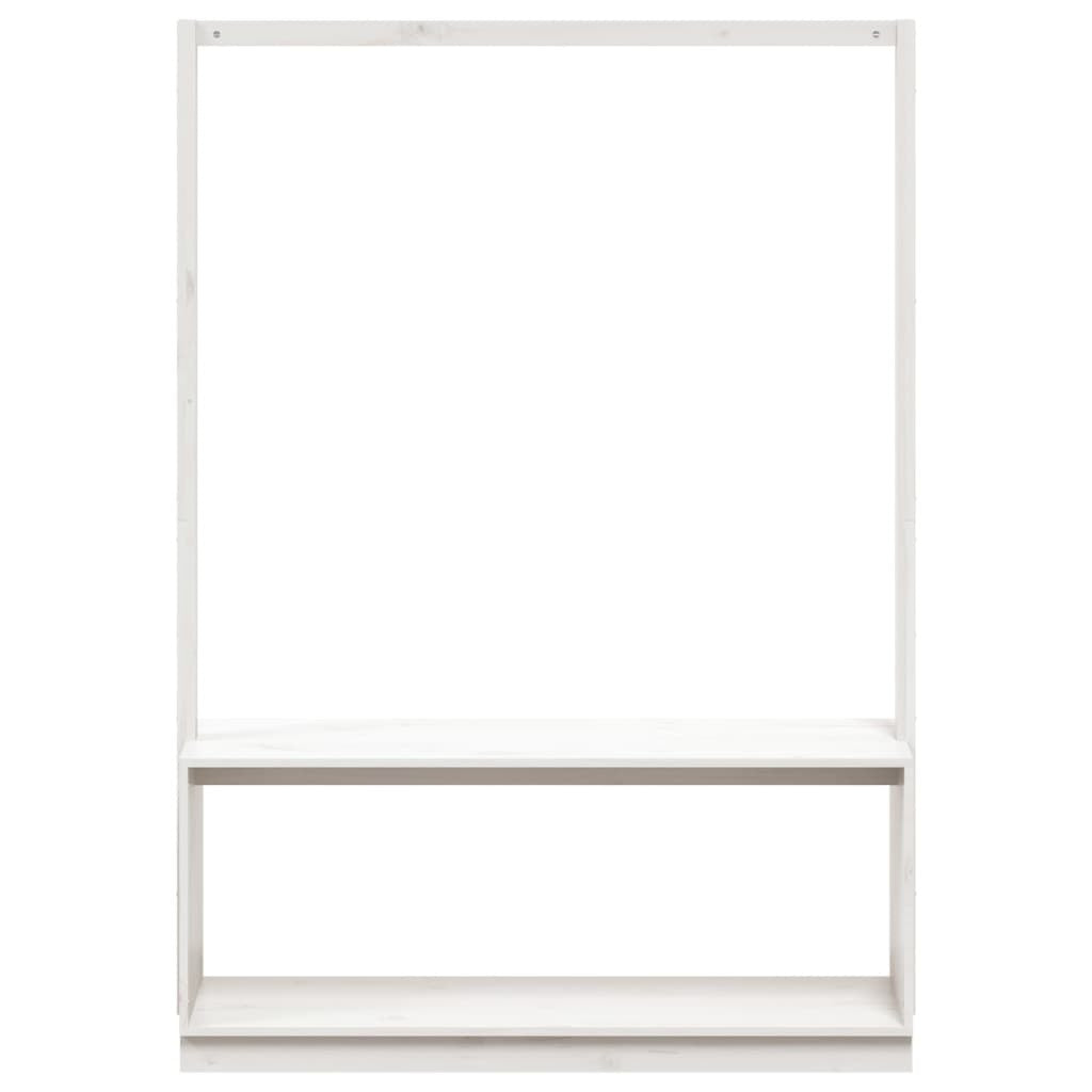 Vaateteline kenkähyllyllä valkoinen 113x40x157,5 cm täysi mänty