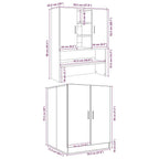 Pesukonekaapit 2 kpl betoni harmaa tekninen puu