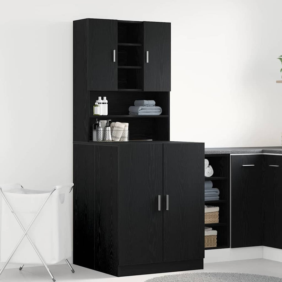 Pesukonetorni 2 kpl Musta tammi 70.5 x 71.5 x 181.5 cm