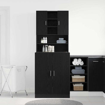Pesukonetorni 2 kpl Musta tammi 70.5 x 71.5 x 181.5 cm