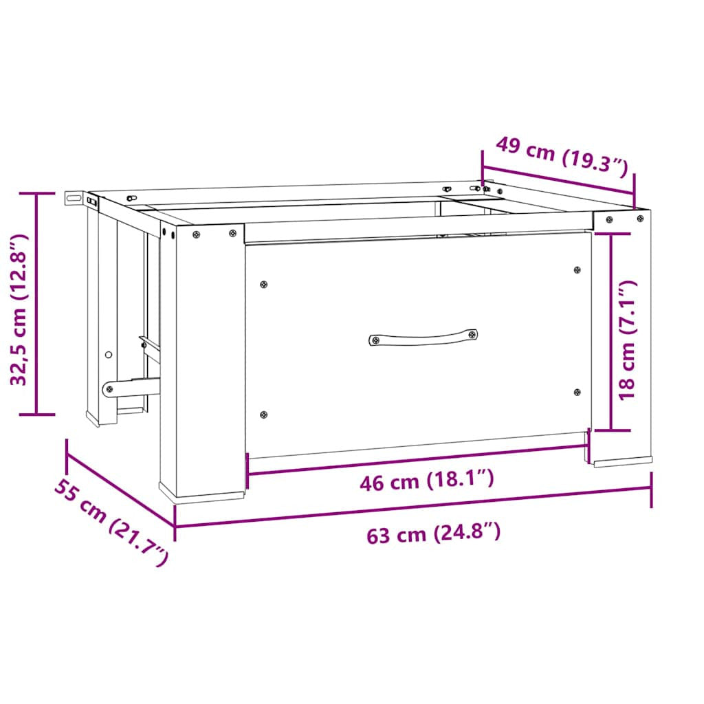 Pesukoneen jalusta laatikolla valkoinen