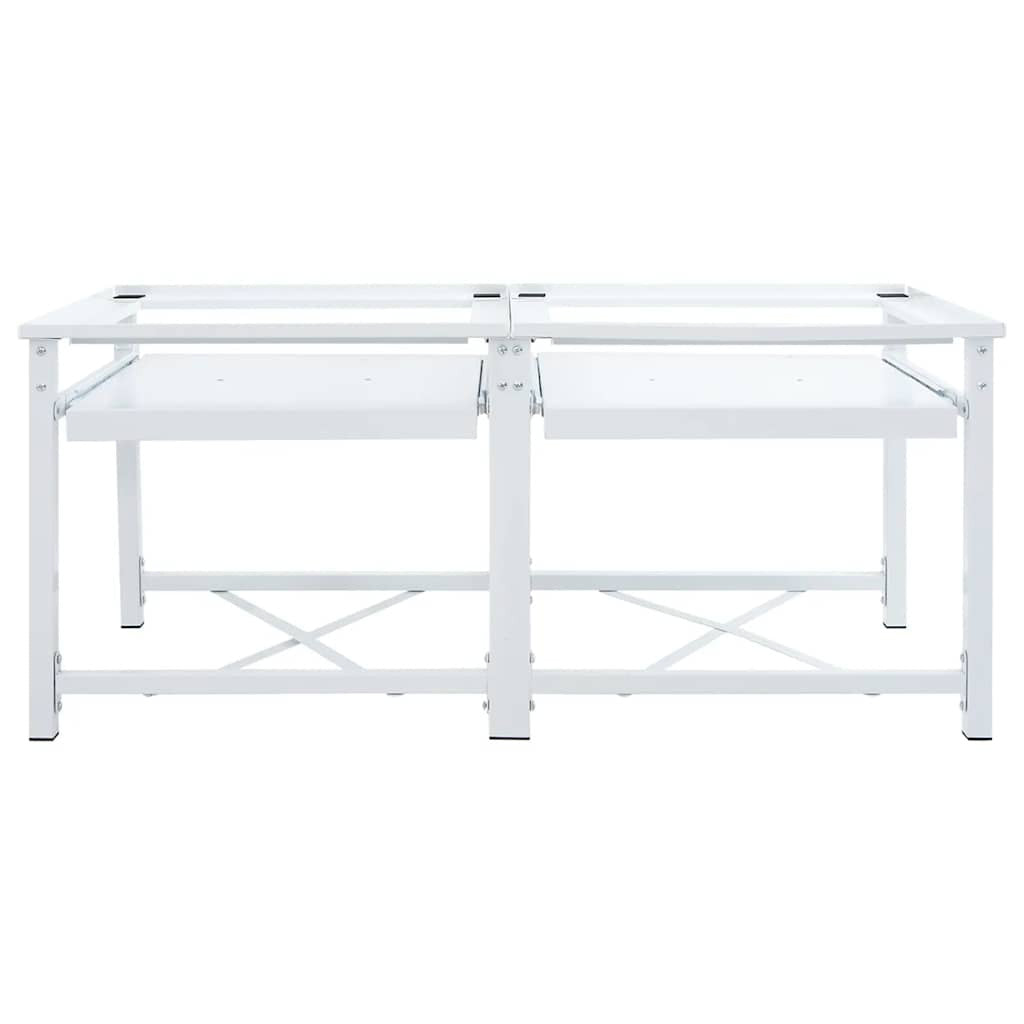 kaksinkertainen pesukoneen jalusta ulosvedettävillä hyllyillä