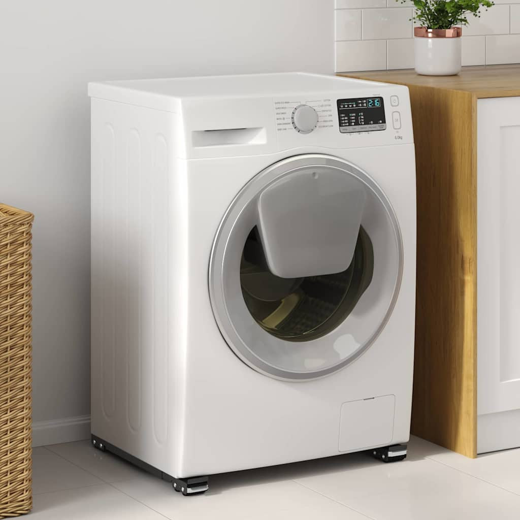 Pesukoneen jalusta 2 pcs Musta 72 x 5 x 4.5 cm Teräs