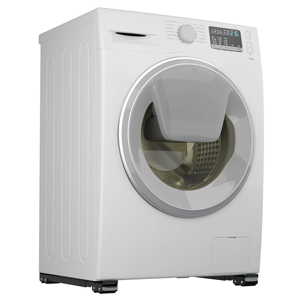 Pesukoneen jalusta 2 pcs Musta 72 x 5 x 4.5 cm Teräs