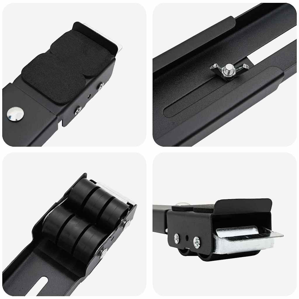 Pesukoneen jalusta 2 pcs Musta 72 x 5 x 4.5 cm Teräs