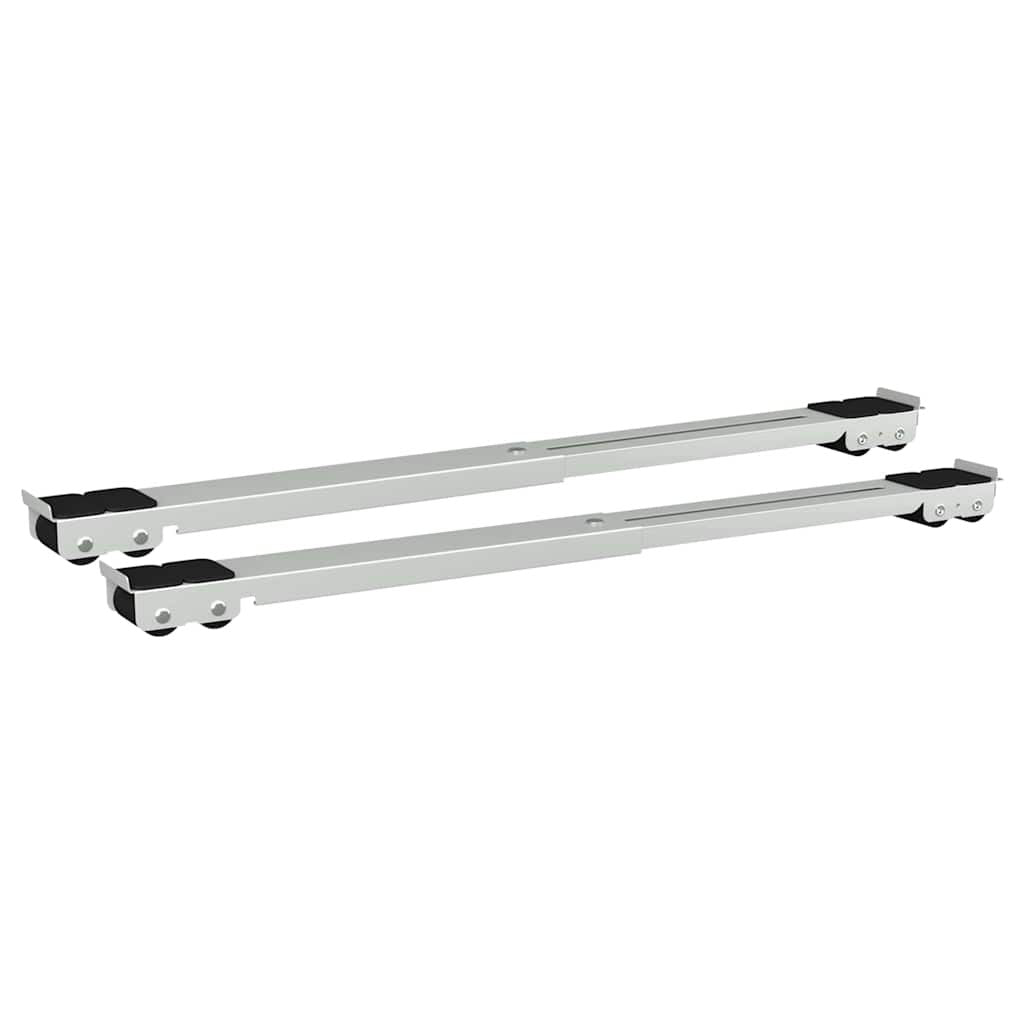 Pesukoneen jalusta 2 pcs Hopea 72 x 5 x 4.5 cm Teräs