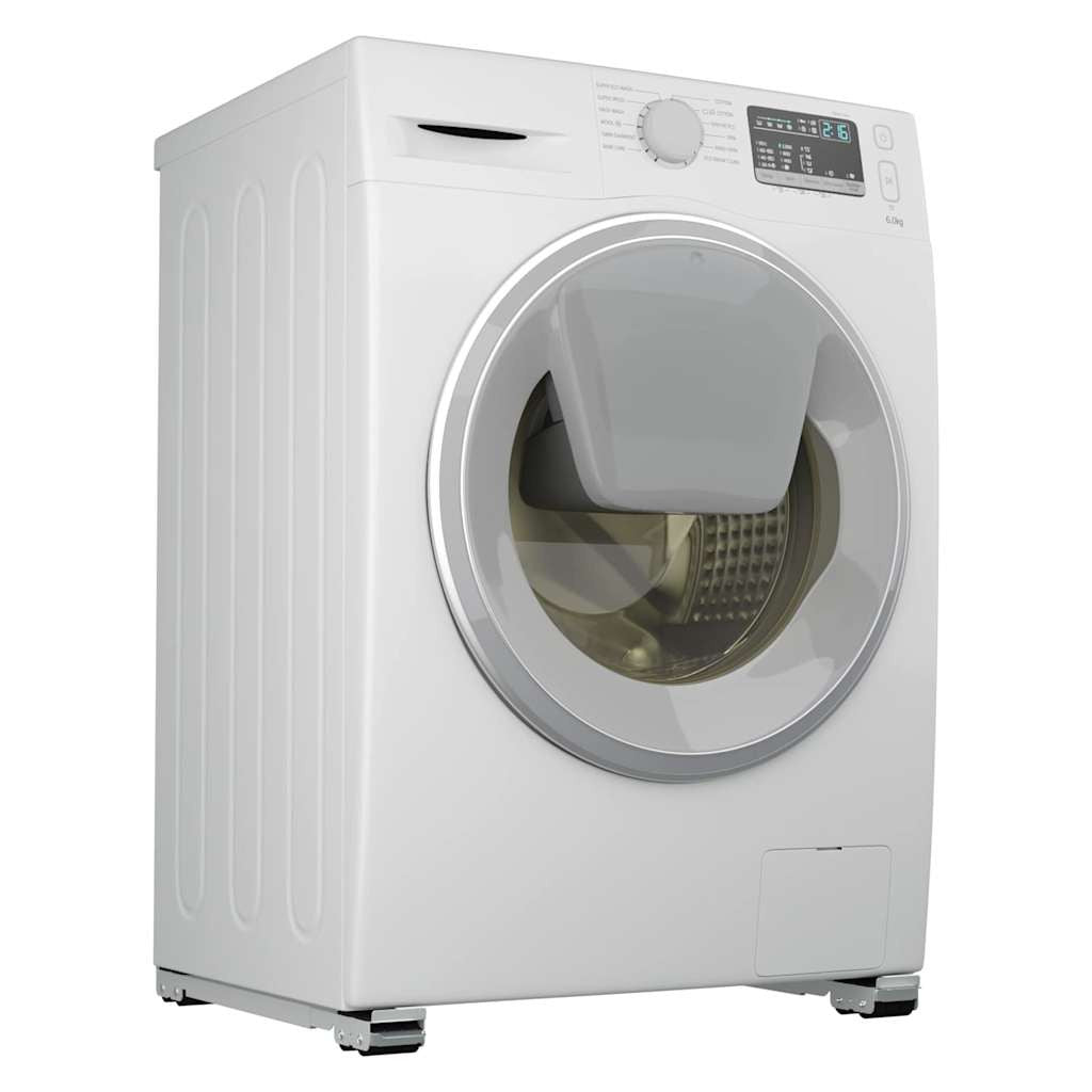 Pesukoneen jalusta 2 pcs Hopea 72 x 5 x 4.5 cm Teräs