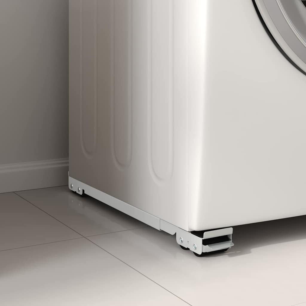 Pesukoneen jalusta 2 pcs Hopea 72 x 5 x 4.5 cm Teräs