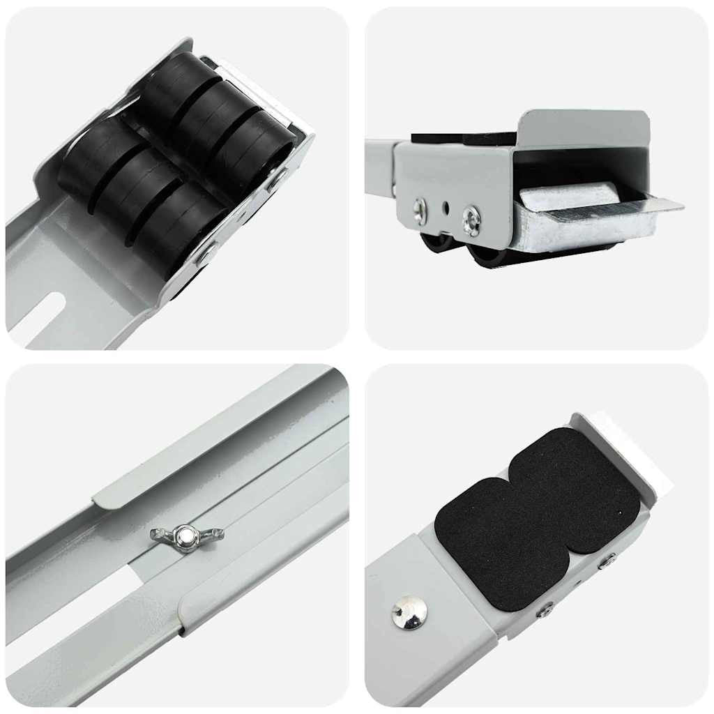 Pesukoneen jalusta 2 pcs Hopea 72 x 5 x 4.5 cm Teräs