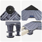 Pesukoneen Tukijalka Harmaa 67 x 67 x 12 cm Metalli