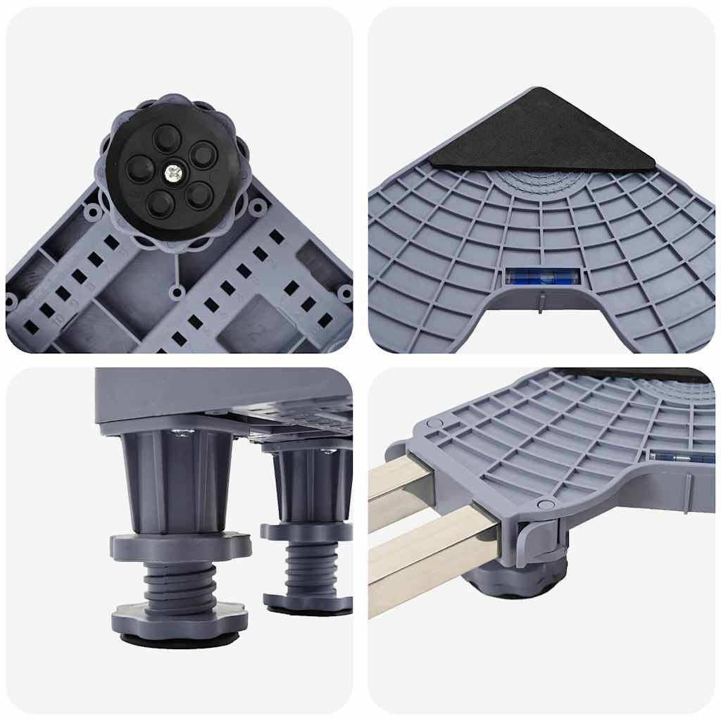 Pesukoneen Tukijalka Harmaa 67 x 67 x 12 cm Metalli