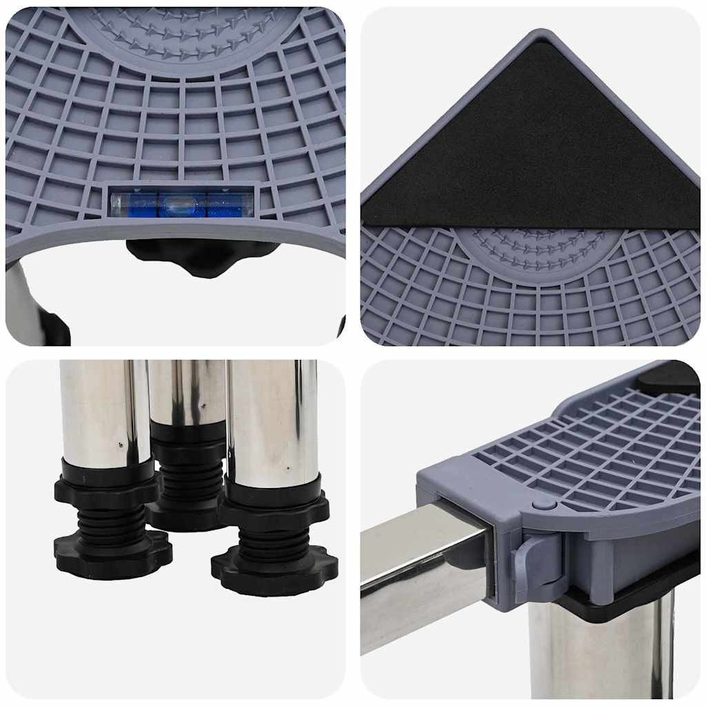 Pesukoneen jalusta Harmaa 67 x 67 x 21.5 cm Metalli