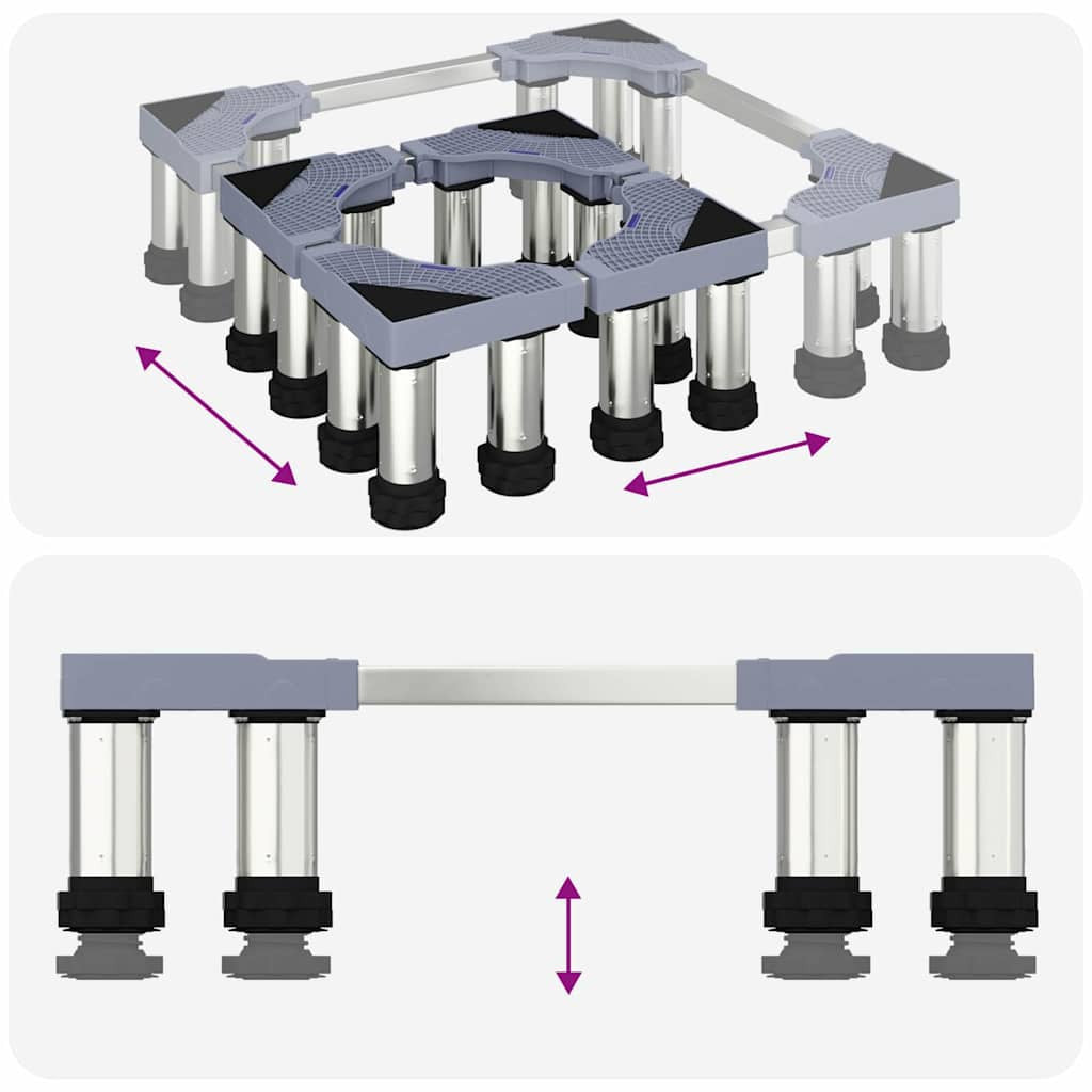 Pesukoneen jalusta Harmaa 67 x 67 x 21.5 cm Metalli