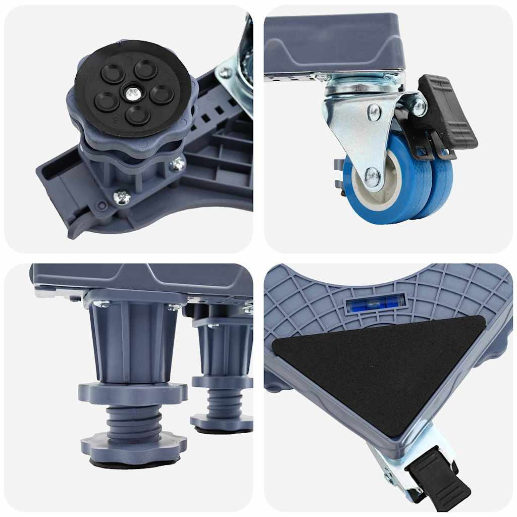 Pesukoneen jalusta Harmaa 66 x 66 x 12 cm Metalli