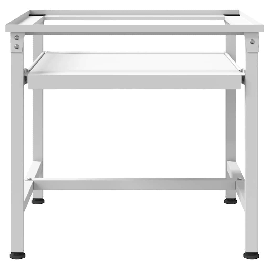 Pesukoneen korokejalusta vetohyllyllä valkoinen