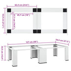 Pesukoneen ja kuivausrummun korokejalusta valkoinen