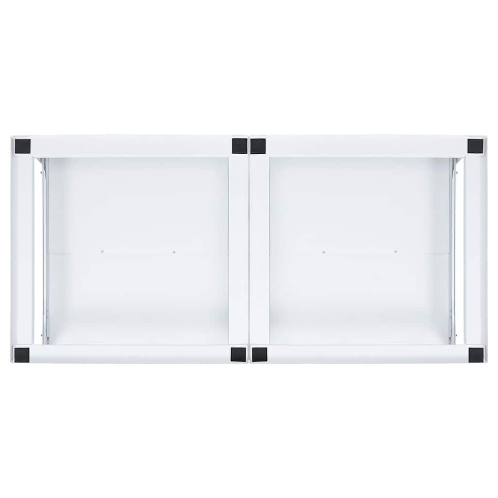 Pesukoneen ja kuivausrummun korokejalusta hyllyillä valkoinen