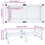 Pesukoneen ja kuivausrummun korokejalusta hyllyillä valkoinen