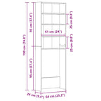 Pesukonekaappi musta 64x24x190 cm