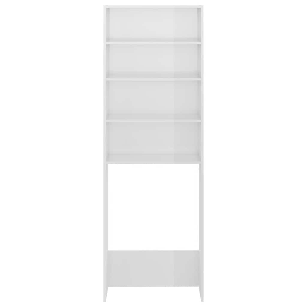 Pesukonekaappi korkeakiilto valkoinen 64x24x190 cm