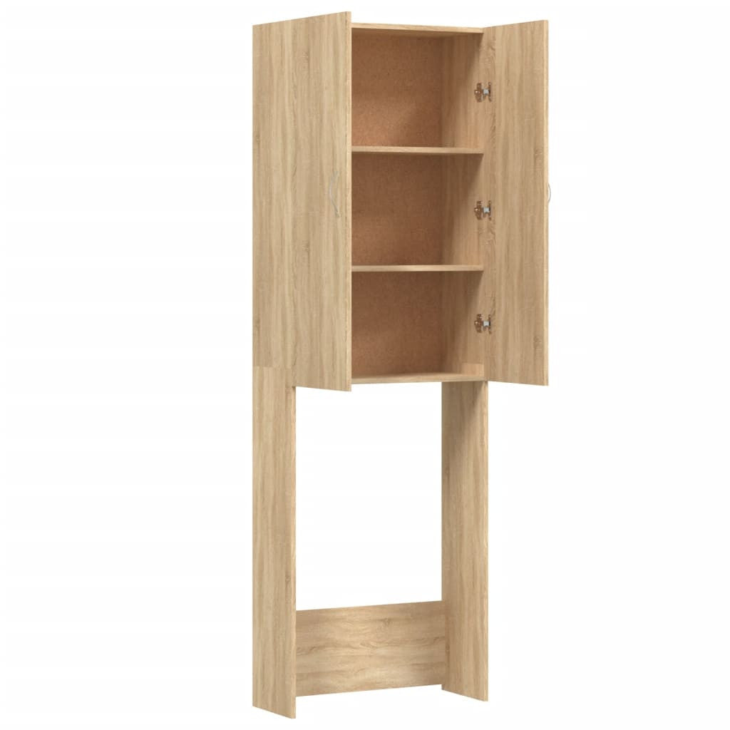 Tvättmaskinskåp Sonoma ek 64x25,5x190 cm