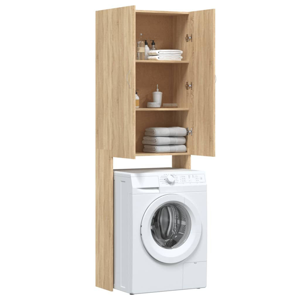 Tvättmaskinskåp Sonoma ek 64x25,5x190 cm