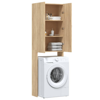 Tvättmaskinskåp Sonoma ek 64x25,5x190 cm
