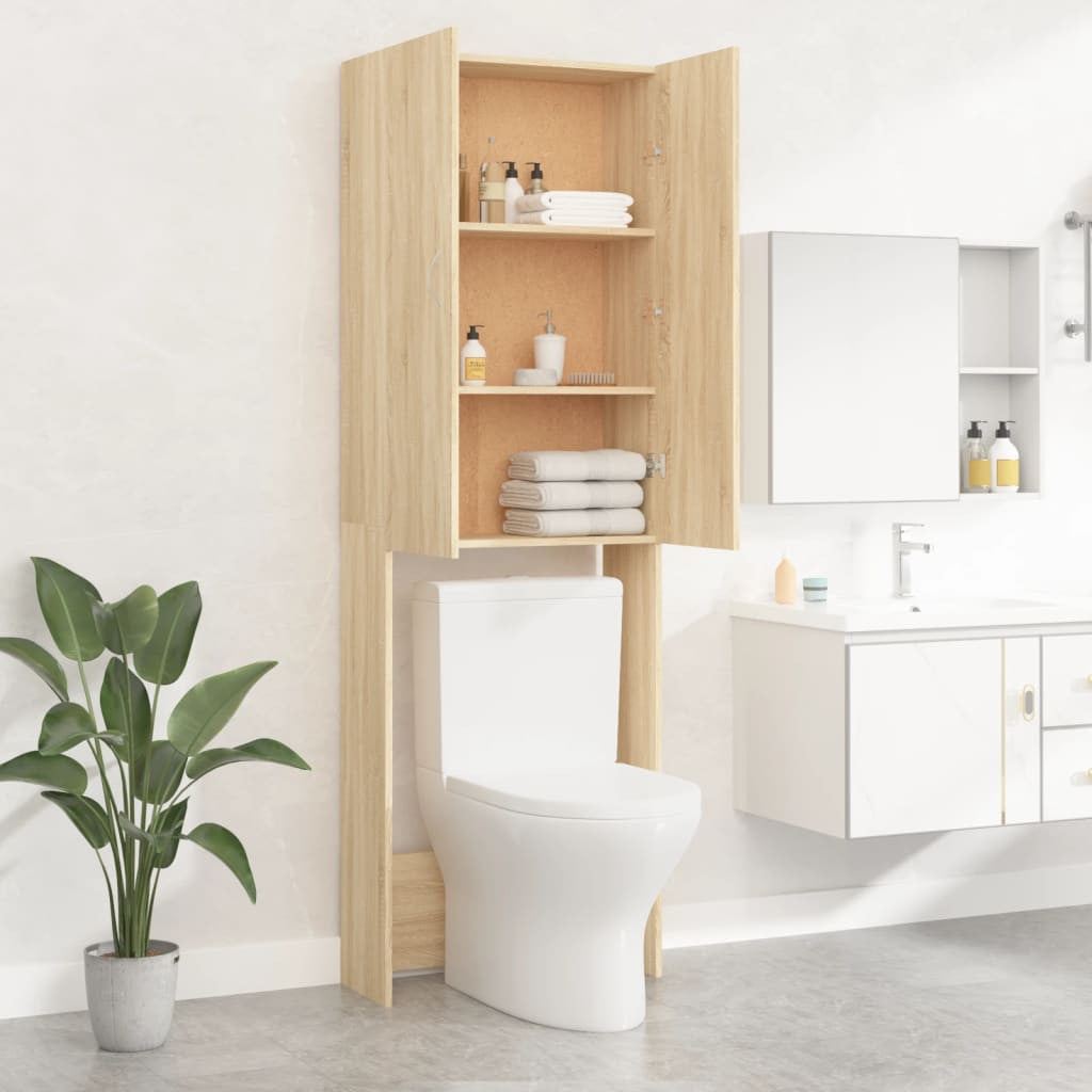 Tvättmaskinskåp Sonoma ek 64x25,5x190 cm