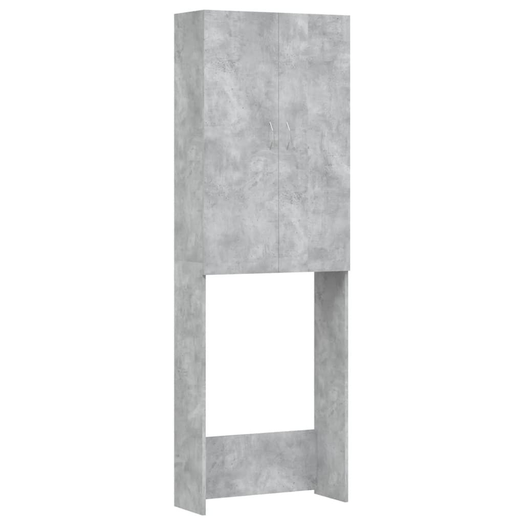 Tvättmaskinsskåp, betonggrå, 64x25,5x190 cm
