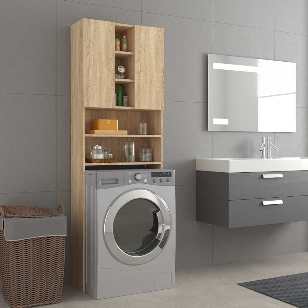 Tvättmaskinskåp Sonoma ek 64x25,5x190 cm