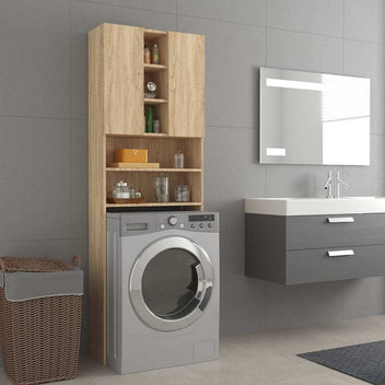 Tvättmaskinskåp Sonoma ek 64x25,5x190 cm