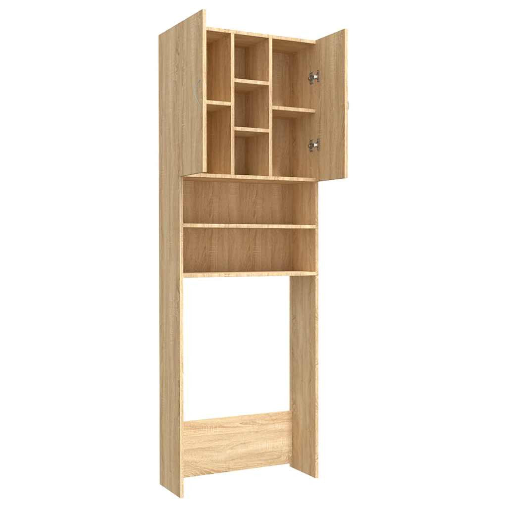 Tvättmaskinskåp Sonoma ek 64x25,5x190 cm