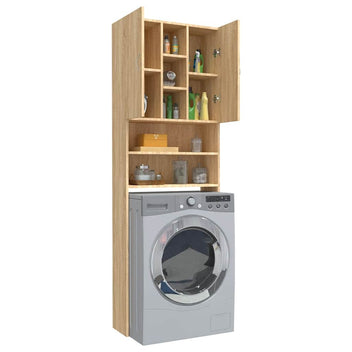 Tvättmaskinskåp Sonoma ek 64x25,5x190 cm
