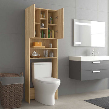 Tvättmaskinskåp Sonoma ek 64x25,5x190 cm