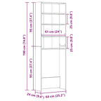 Pesukonekaappi harmaa Sonoma 64x24x190 cm