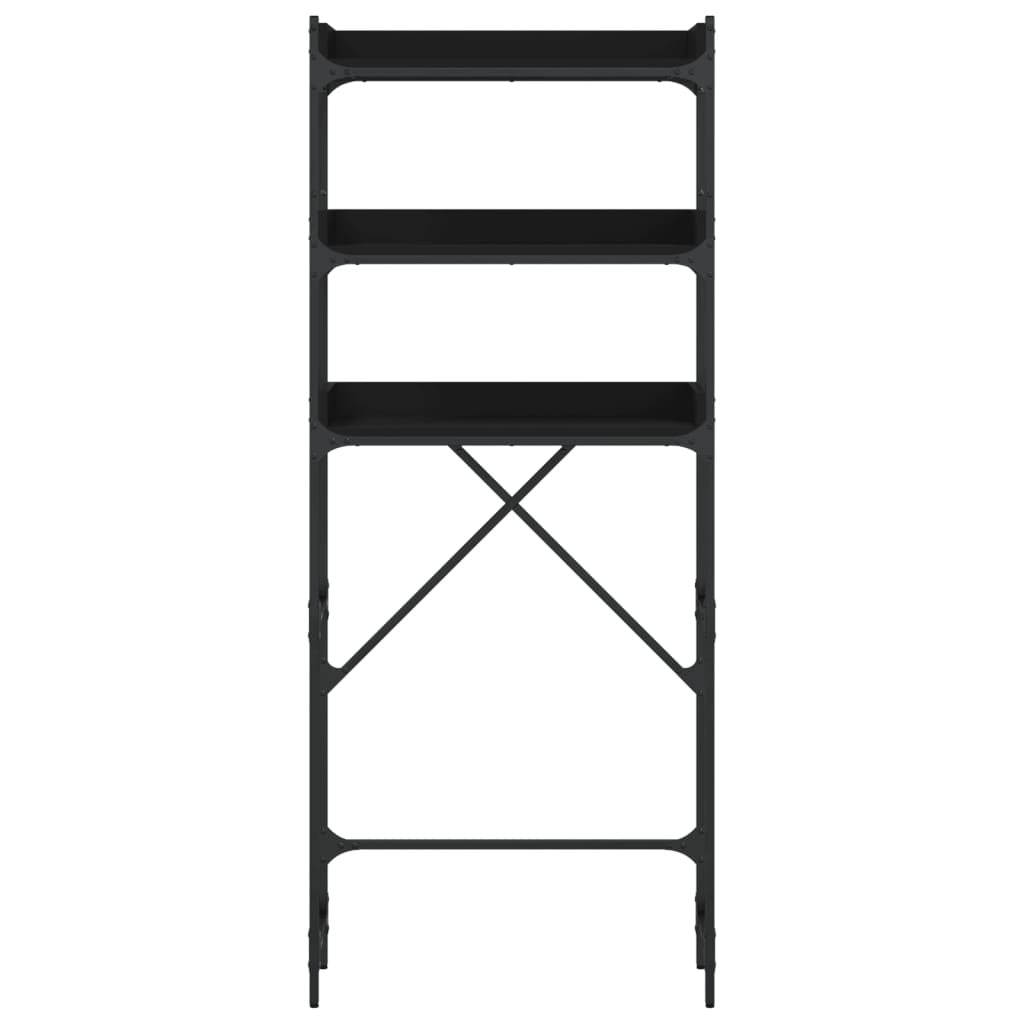 Pesukonehyllykkö musta 67x25x163 cm tekninen puu